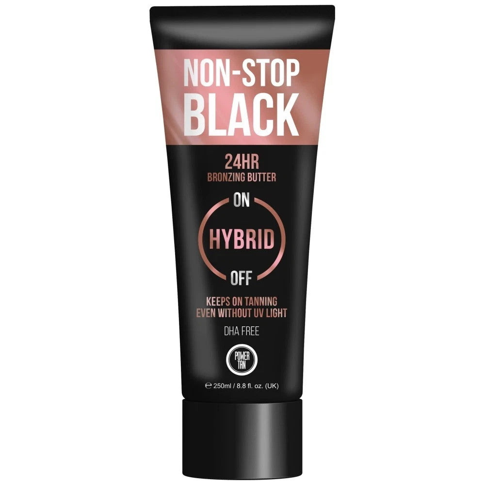 Power Tan Non-Stop Black Hybrid Bronzer sunbed tanning lotion cream 250ml