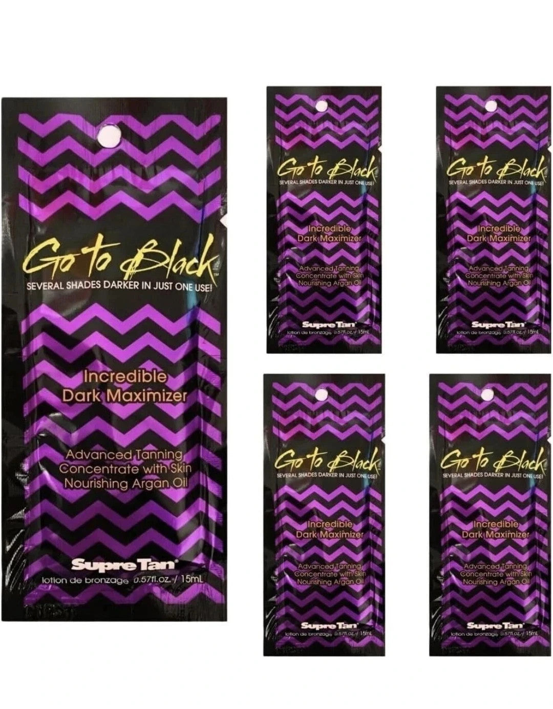 5 x Sachets Go To Black Dark Maximizer Tanning Lotion Sunbed Cream Accelerator