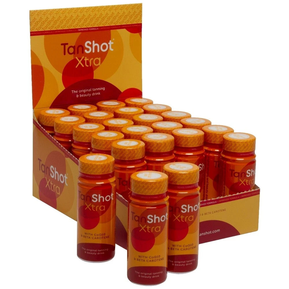 TanShot Xtra Tanning & Beauty Drink Beta Carotene Aloe Vera Vitamin Tan Shot