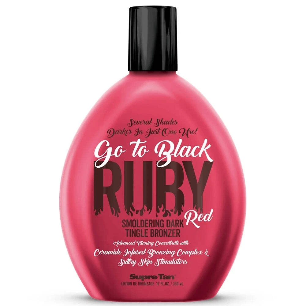 Supre Tan Go To Black Ruby Red Smoldering Dark Tingle Bronzer Tanning Lotion