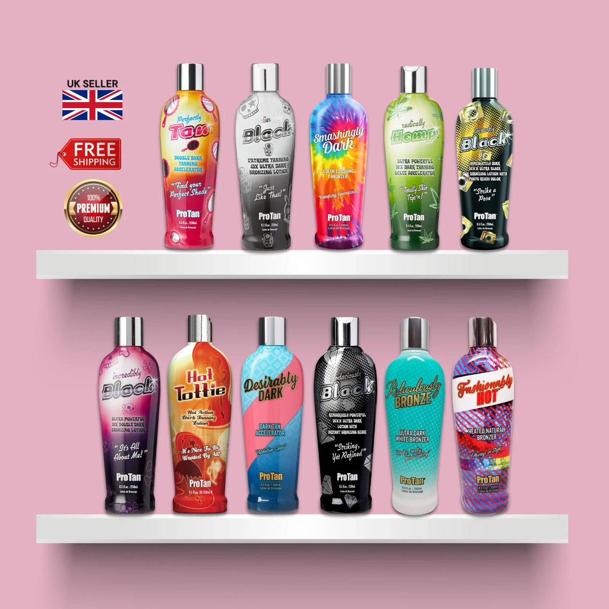 ProTan SATURNIA Full Range Dark Tanning Sunbed Tan Cream Lotion 250ml Bottles