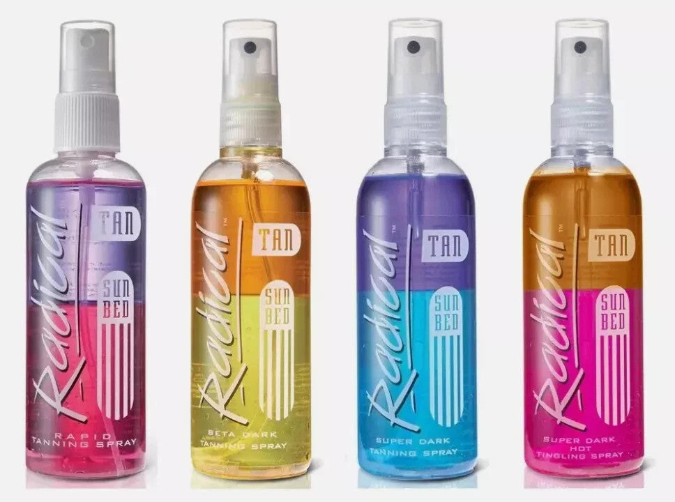 Radical Super Dark Sunbed Tanning Accelerator Lotion Spray Oil Steps 1 to 4 SALE